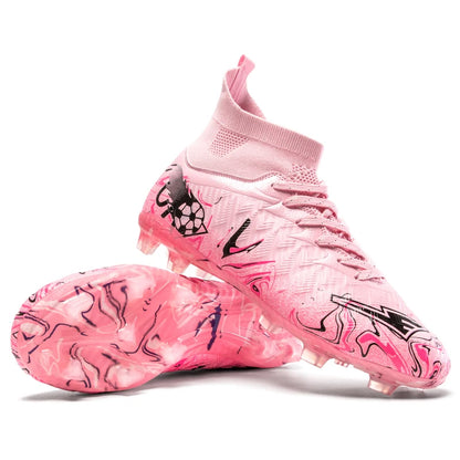 Chaussures de Football pour hommes et femmes, chaussures d'extérieur AG/FG, bottes de Football respirantes, ultralégères, antidérapantes, chaussures d'entraînement de Futsal