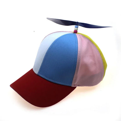 Fashion Colorful Bamboo Dragonfly Patchwork Baseball Cap Adult Kid Helicopter Propeller Funny Cotton Parent-child Snapback Hats