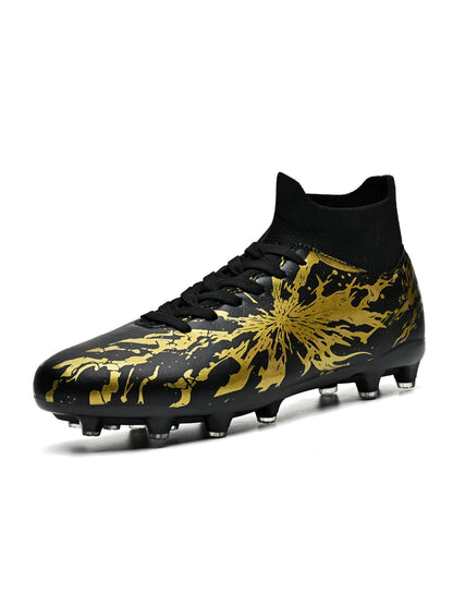Chaussures de football professionnelles AG/FG pour hommes et femmes, antidérapantes, avec crampons longs, confortables, en PU, pour terrain gazonné, compétition et entraînement