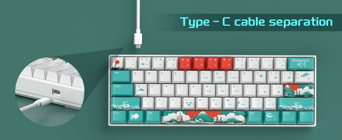 MageGee 60% mechanische Gaming-Tastatur, RGB, vollständig Hot-Swap-fähige Custom-Switches, 61 Tasten, Mini-Bürotastatur für Win/Mac-Laptop