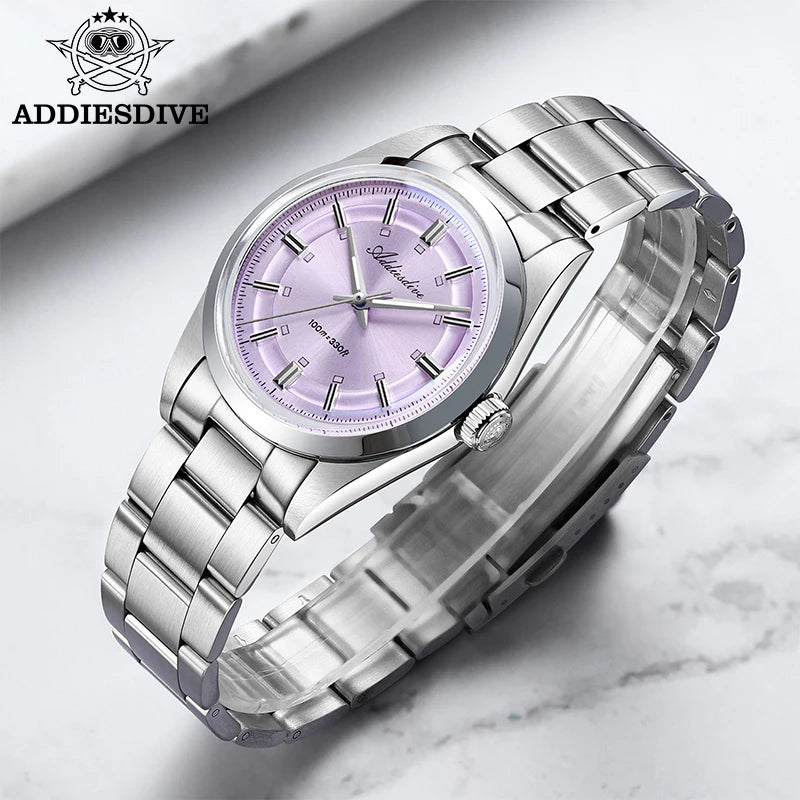 ADDIESDIVE – Luxury analogue men’s watch, VH31 quartz movement, domed crystal, water-resistant to 10 bar, BGW9 luminescent coating, steel case – Customisable model AD2515