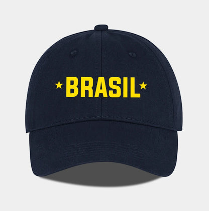 Brazil Fans “BRASIL” Printed Soft-Peak Baseball Cap – Unisex Adjustable Sun Hat for Soccer Enthusiasts – Father's Day Gift