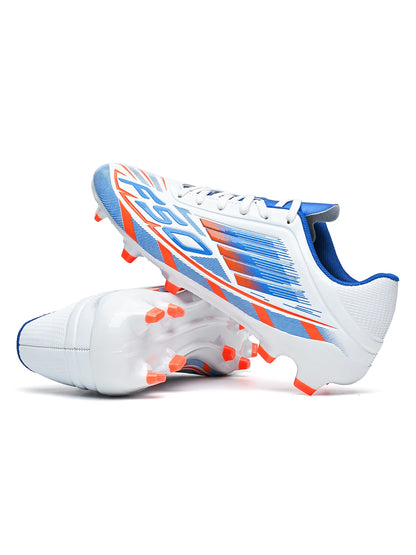 Chaussures de football AG FG pour adultes, tissu PU doux et agréable pour la peau, semelle extérieure antidérapante en TPU, résistantes à l'usure, pour les matchs sur gazon du week-end