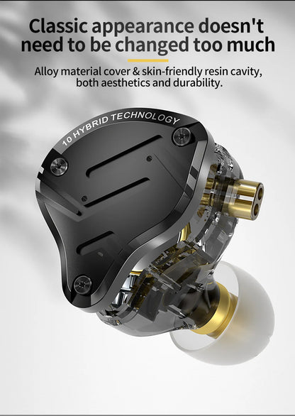 KZ ZS10 PRO X Metal Headset Hybrid drivers HIFI Bass Earbuds In-Ear Monitor Noise Cancelling Earphones ZAS ZAX ZSX ZSNPRO AS16