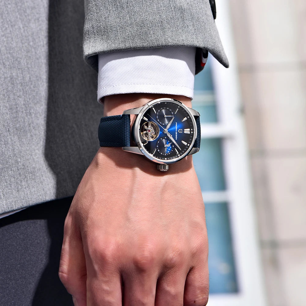 Pagani Design men’s watch, new model, luxury automatic mechanical watch, 41 mm, stainless steel, water-resistant to 10 bar, ‘racer’ style