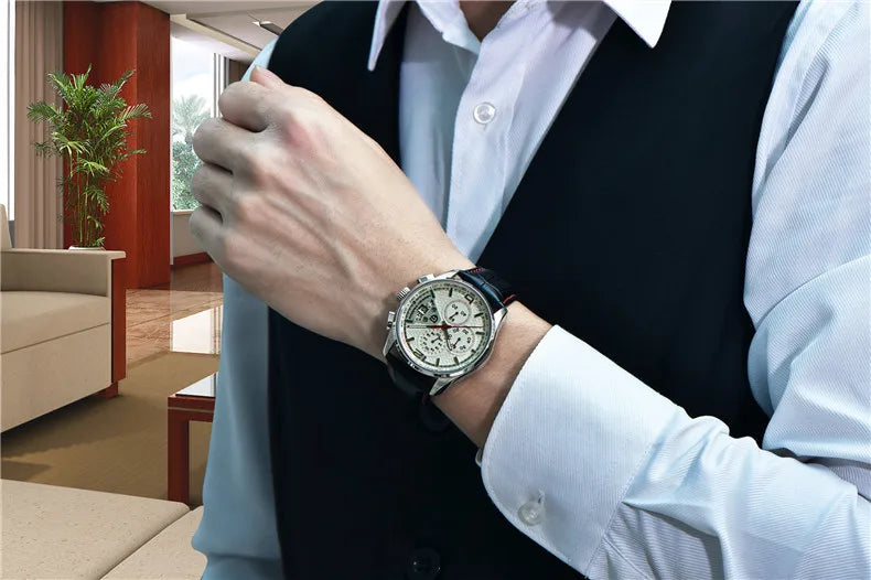 Cronógrafo PAGANI DESIGN para hombre, reloj de cuarzo multifunción de piloto militar, reloj masculino