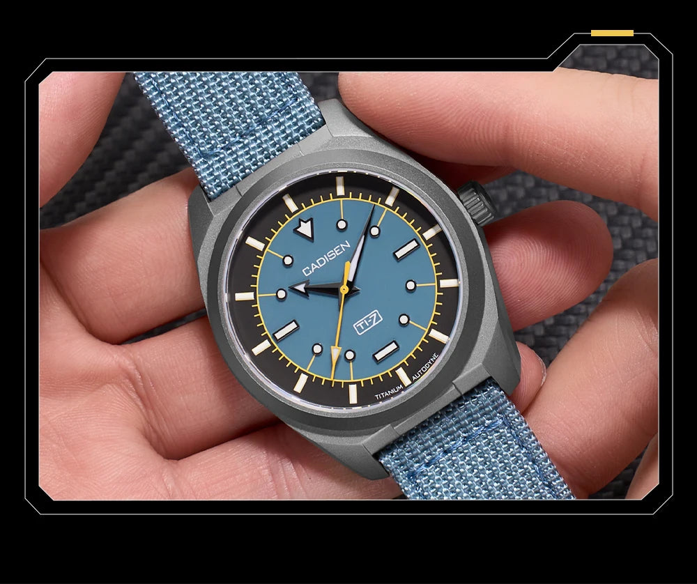 CADISEN TI-7 Autodyne Men’s Automatic Watch  Titanium Case, Miyota 8215, Sapphire Crystal & 100M Waterproof
