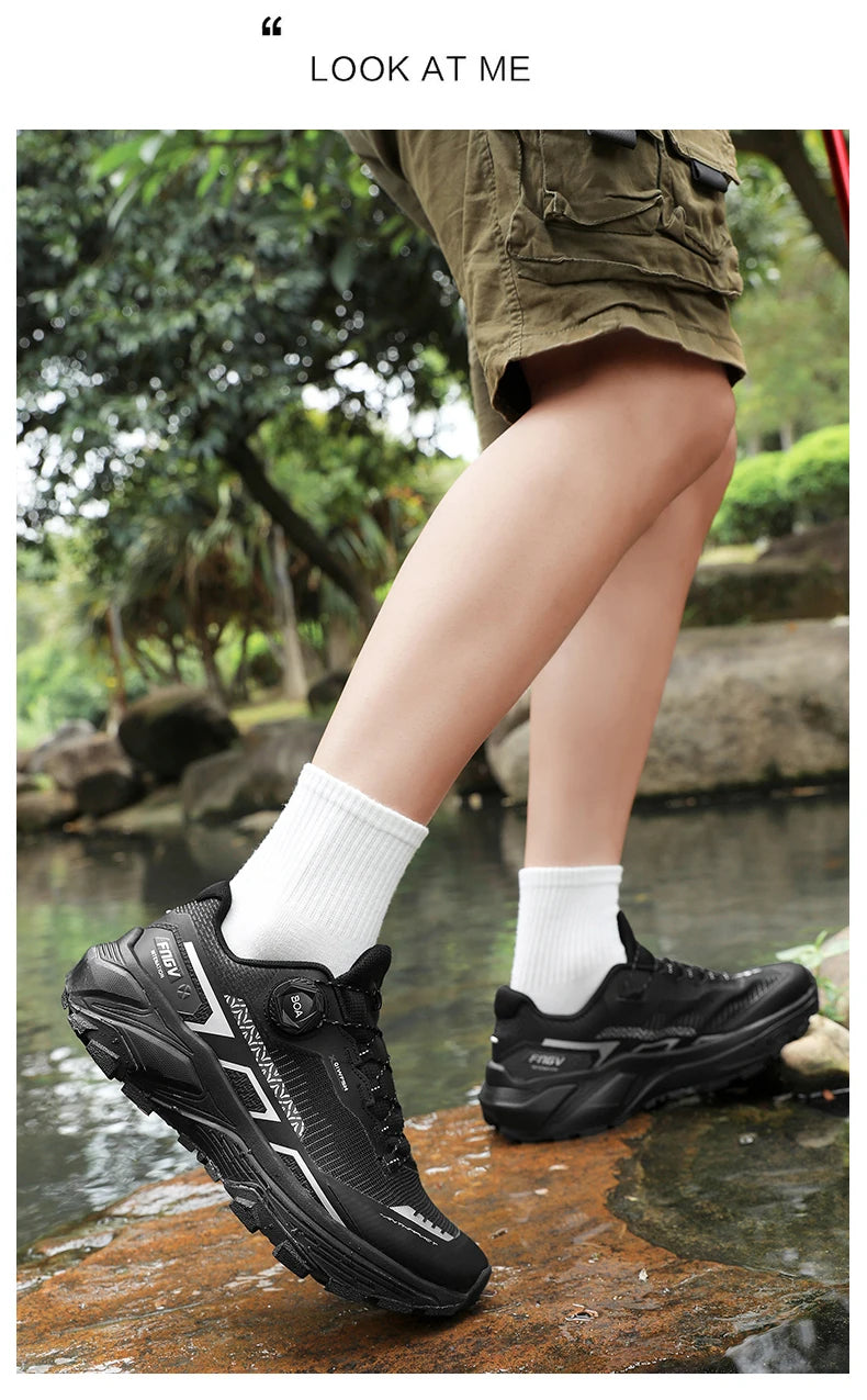 Scarpe da running da uomo primavera/estate, scarpe da trekking outdoor resistenti all’usura con chiusura BOA, stile sportivo e casual traspirante