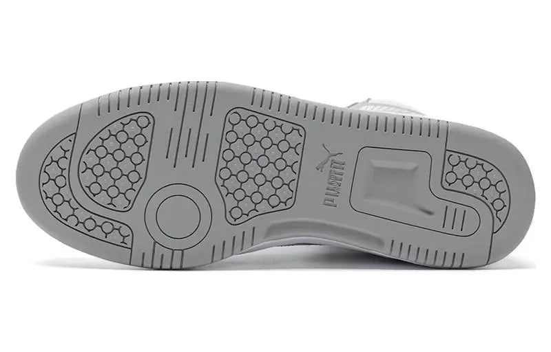 Baskets Puma Rebound Mid, couleur gris cendré et blanc, modèle 392326-05.