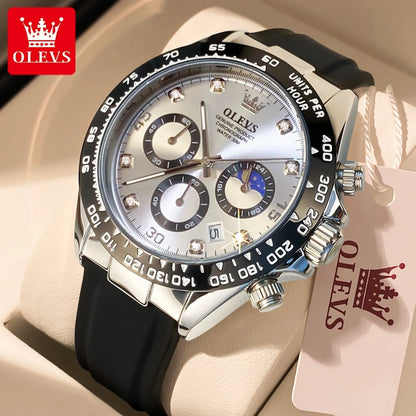 Montre pour homme OLEVS – Montre à quartz de luxe, étanche et luminescente, dotée d'un chronographe et d'un affichage de la date – Montre de sport pour homme d'une grande marque