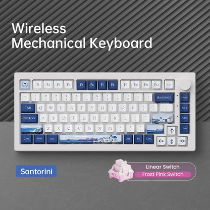 Tastiera meccanica gaming personalizzata Akko 5075 V3 75% ANSI-US con manopola del volume, hot-swappable, RGB, USB Type-C/2.4g e BT5.0 tri-mode