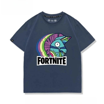Nowa kreatywna koszulka Fortnite z krótkim rękawem, efektownym nadrukiem cartoon, oddychająca i pochłaniająca pot, dla kobiet i mężczyzn