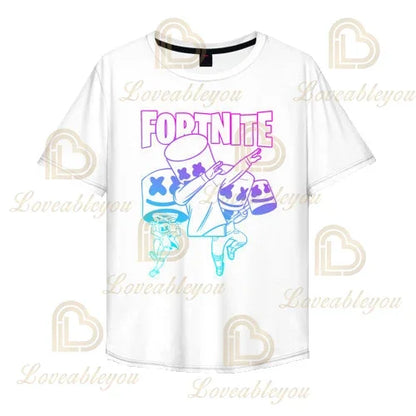 T-shirt Fortnite z kreskówkowym motywem dla chłopców i dziewczynek, Battle Royale 3D, 3–14 lat, Victory Royale, topy gamingowe dla dzieci i nastolatków