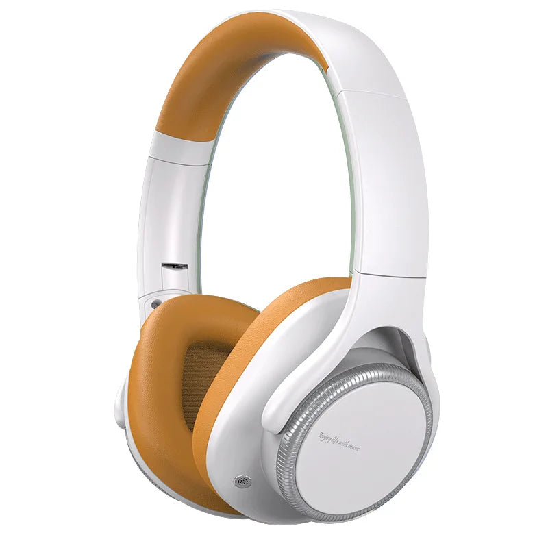 Casque sans fil Bluetooth 6.0 ANC (réduction active du bruit) avec haut-parleurs de 40 mm, autonomie de 50 h, molette de volume rotative, audio supra-auriculaire