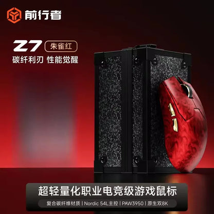 EWEADN Z7 Carbon Fiber bezprzewodowa mysz gamingowa Paw3950 Dual 8k, lekka, średniej wielkości, ergonomiczna mysz e-sportowa do FPS, akcesorium do PC