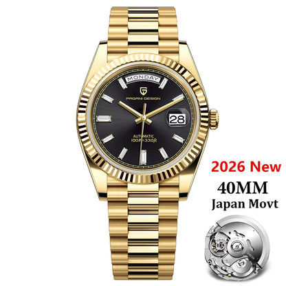 PAGANI DESIGN Men's Watches DD40 Gold White Luxury Automatic Watch Men Japan Movt Date Week Mechanical Watches For Men 2026 New