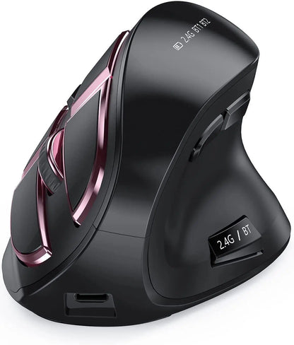 Ratón vertical inalámbrico Jomaa 2.4G+Bluetooth para Apple Mac, portátil y notebook, 9 botones, ratón gaming recargable para PC y iPad