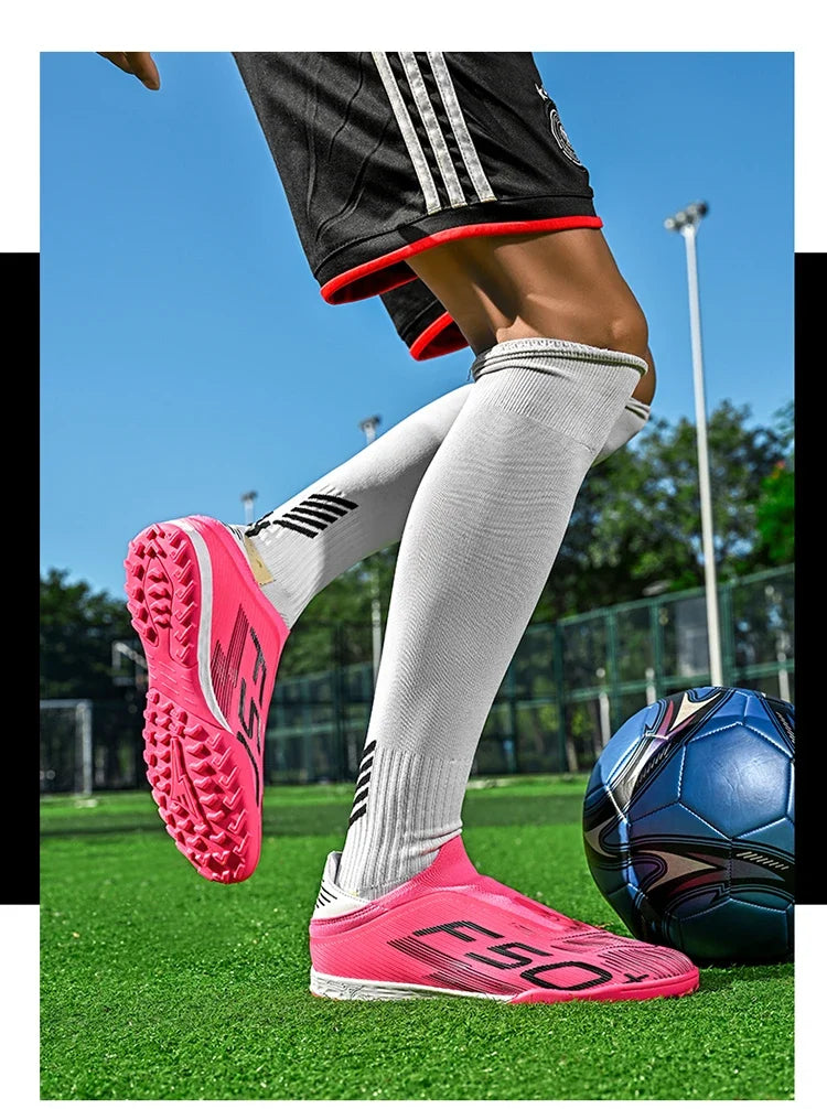 Nouvelles chaussures de football pour hommes, crampons, baskets légères de haute qualité, pour l'entraînement sur gazon, bottes de football très vendues, antidérapantes, mi-hautes, pour l'extérieur.