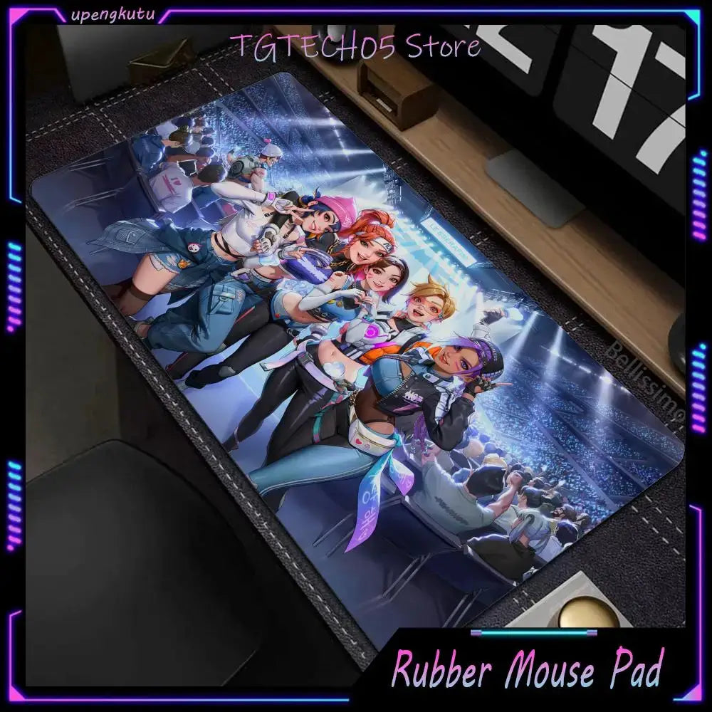 Großes Overwatch-PC-Gaming-Mauspad, süße pinke Tastatur-Erweiterungsmatte, Laptop-Gaming-Zubehör, Schreibtischmatte, Kawaii-HD-Teppich