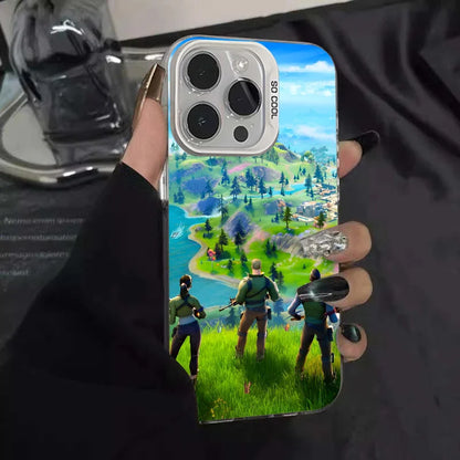 1 ks herní pouzdro F-fornite na telefon, pouzdro na telefon IMD, stříbrný kryt pro iPhone 16 15 14 13 12 11 Pro Max Plus