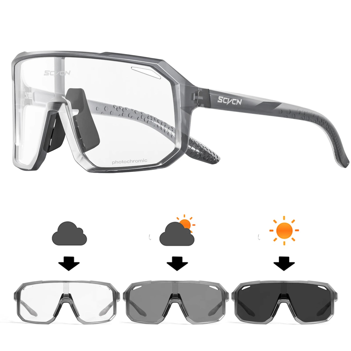 SCVCN New Outdoor Cycling Glasses Bike Sunglasses Men UV400 Eyewear Sports MTB Goggles Bicycle Women Riding Hiking Sunglasses
