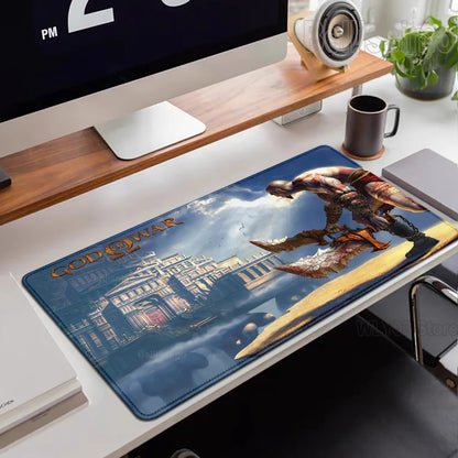 XXL egérpad God of War íróasztali szőnyeg játékos kiegészítők billentyűzet számítógépes egérpad játékosok számára nagy méretű PC-szekrény irodai asztal szőnyeg