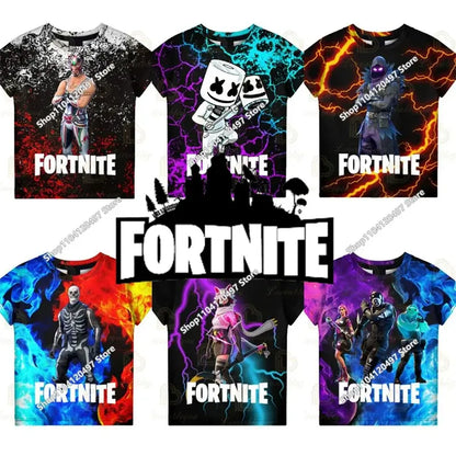 T-shirt 3D Battle Royale Fortnite — T-shirts para Homem e Mulher, Rapazes e Raparigas, Tops Cartoon Victory, Roupa Teen, Crianças, Herói de Jogo, T-shirts e Tops