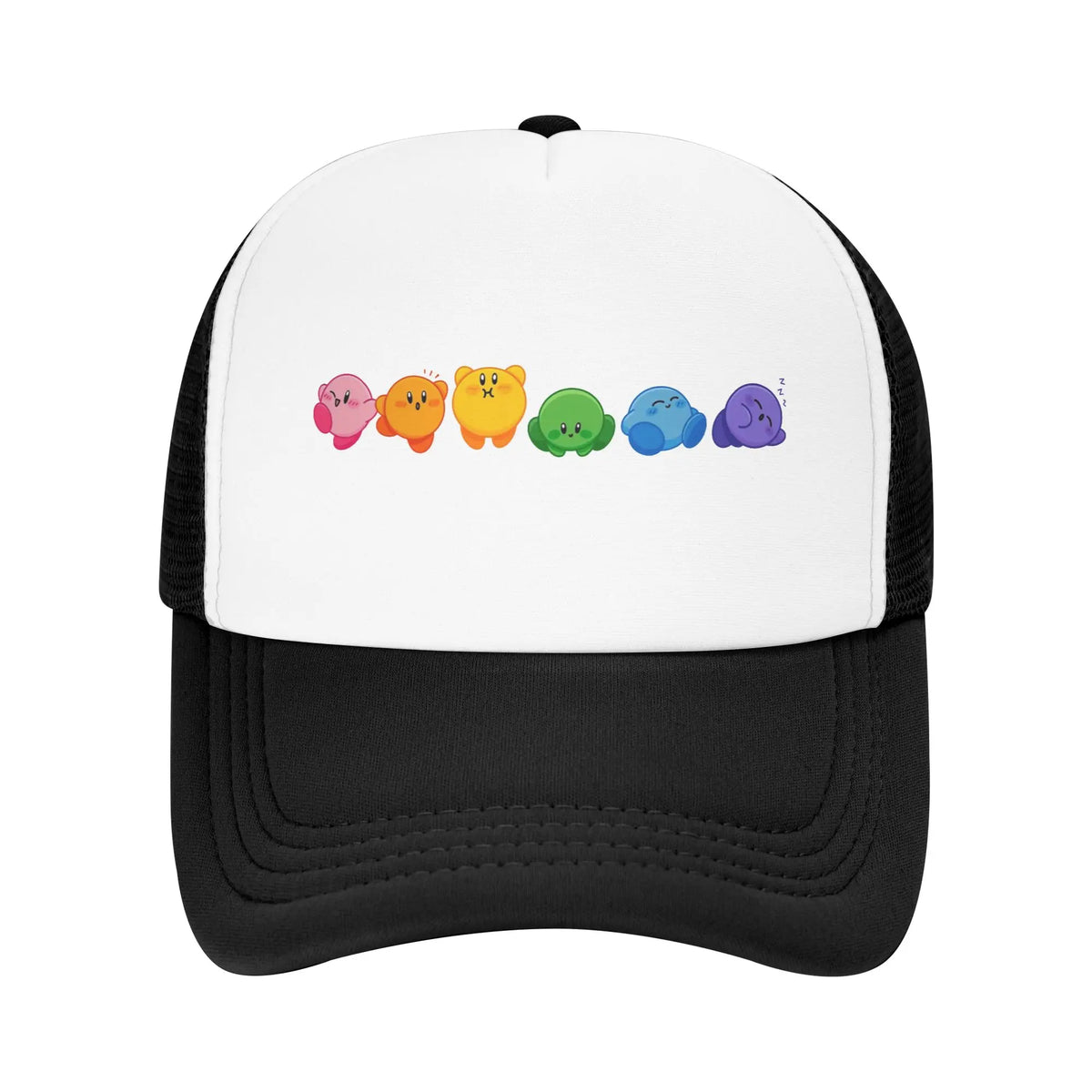 Suaugusiųjų „Kirbys Rainbow“ trukerių kepurės, vintage tinklinės beisbolo kepurės, „snapback“ kepurės, „dad hat“ kepurės, saulės kepurės, kvėpuojančios sportinės kepurės, didmeninė prekyba, naujos