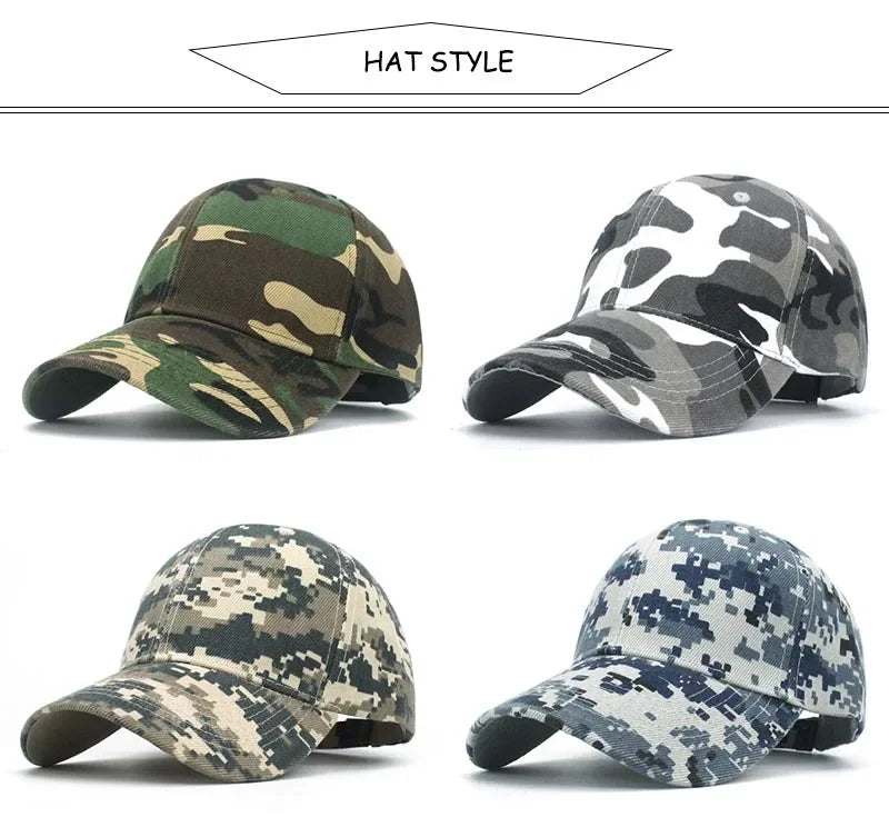 Casquettes de baseball camouflage pour homme, casquette tactique anti-UV, ajustable, style militaire, camouflage, airsoft, chasse, camping, randonnée, pêche