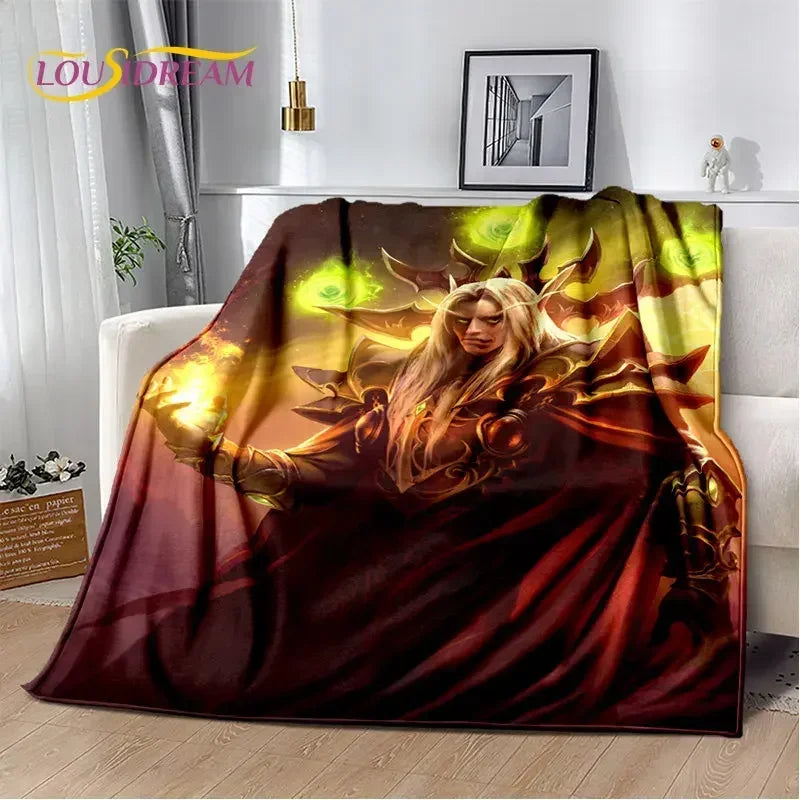 World of Warcraft,WOW ,Game Gamer Soft Plush Blanket,Flannel Blanket Throw Blanket for Living Room Bedroom Bed Sofa Picnic Cover