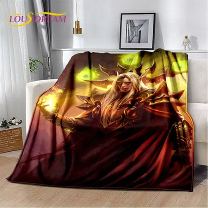 World of Warcraft,WOW ,Game Gamer Soft Plush Blanket,Flannel Blanket Throw Blanket for Living Room Bedroom Bed Sofa Picnic Cover