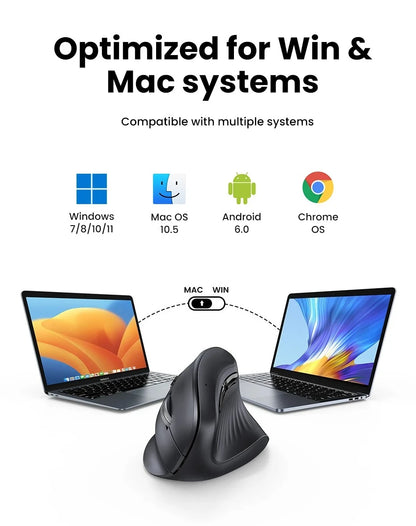 Mouse Wireless Bluetooth 5.0 2.4G Ergonomic 4000DPI 6 Mute Buttons for MacBook Tablet Laptops Computer PC Mice