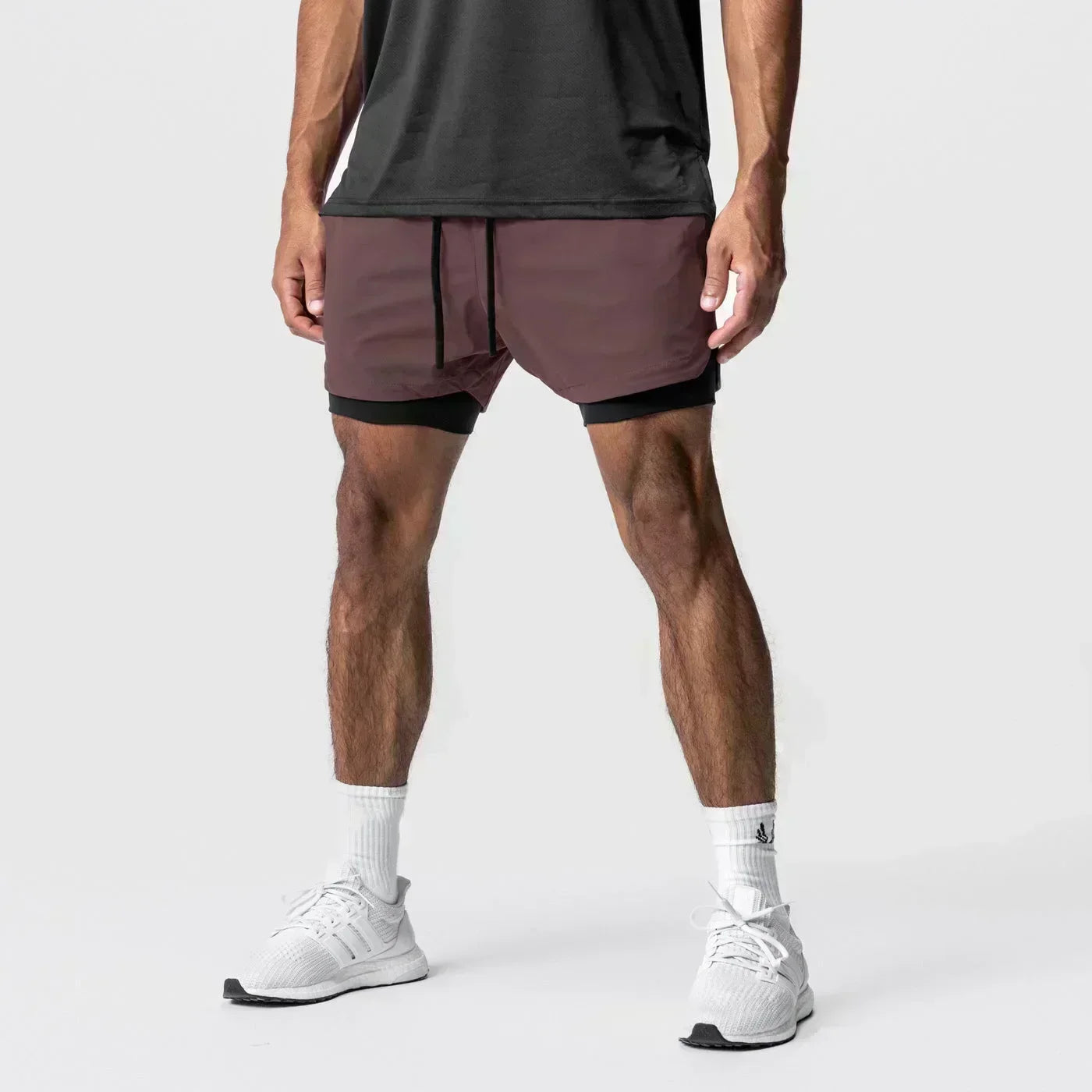 Dragon Ball Men's Shorts Double Layer 2-in-1 Pants Broly Japanese Anime Summer and Autumn Fake Two-piece Fitness Gym Sweatpants