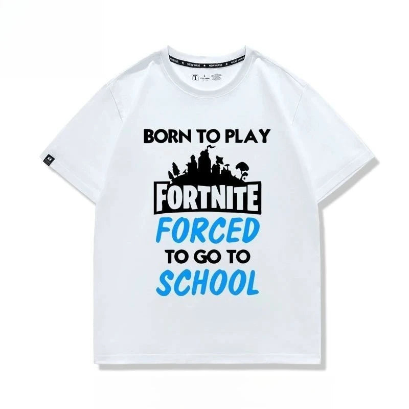 Nowa kreatywna koszulka Fortnite z krótkim rękawem, efektownym nadrukiem cartoon, oddychająca i pochłaniająca pot, dla kobiet i mężczyzn
