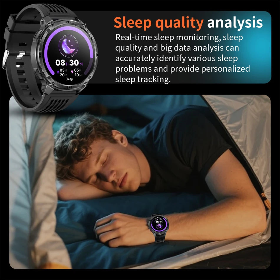 2026 T-Rex 3 Style Smartwatch for Men  1100mAh Battery, GPS, 10ATM Waterproof, Bluetooth Calling & Sports Tracker