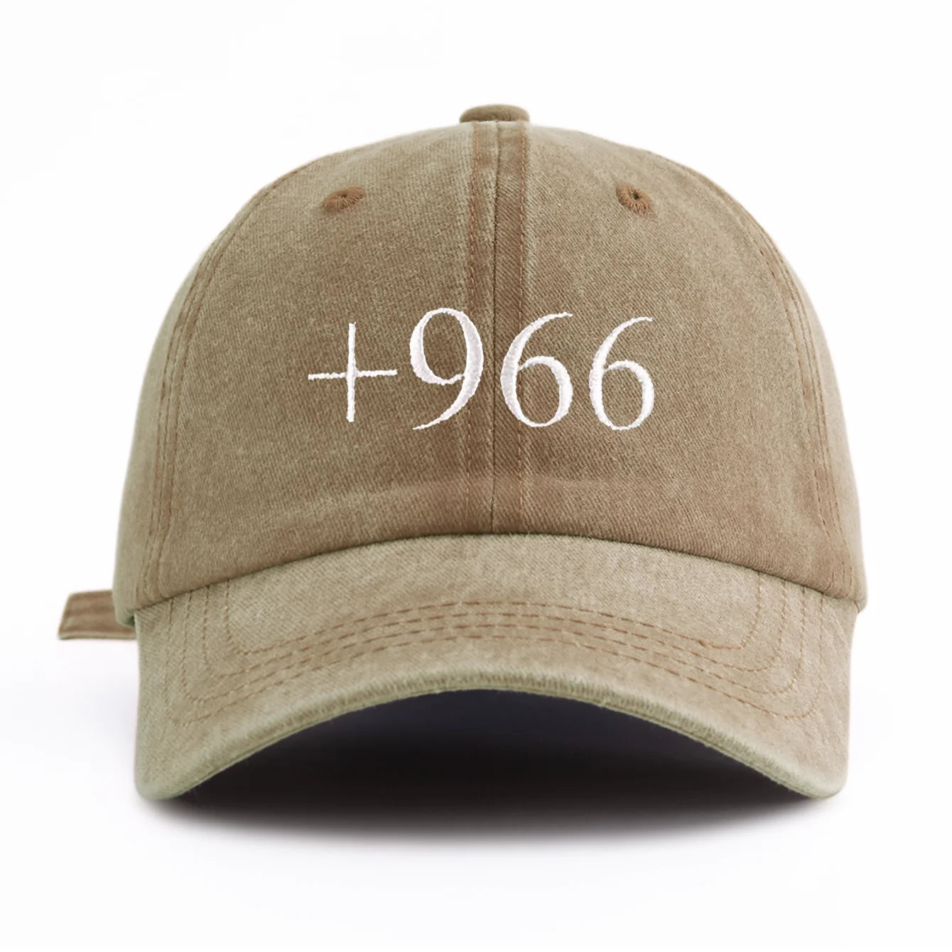 1pc +966 Embroidery Washed Baseball Cap for Adults,  Minimalist Retro Style Casual Soft Adjustable Dad Hat, Perfect As Gift