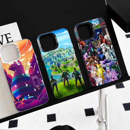 1 ks herní pouzdro F-fornite na telefon, pouzdro na telefon IMD, stříbrný kryt pro iPhone 16 15 14 13 12 11 Pro Max Plus