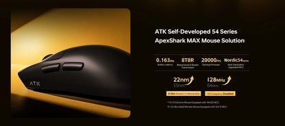 ATK Blazing Sky X1 V2 Ultimate Dual Mode trådløs mus, letvægtsdesign, PAW3950 Ultra, Dual 8K HZ, lav latenstid, tilpasset ergonomisk mus