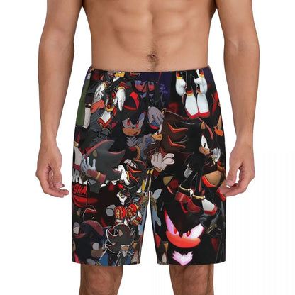 Custom Shadow The Hedgehog Sonic Poster Short Pajama Pants Men Sleepwear Sleep Lounge Bottom Shorts Sleeping Pants