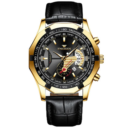 Orologio da polso al quarzo di lusso BINBOND da uomo, luminescente, impermeabile, con datario automatico, in acciaio inossidabile