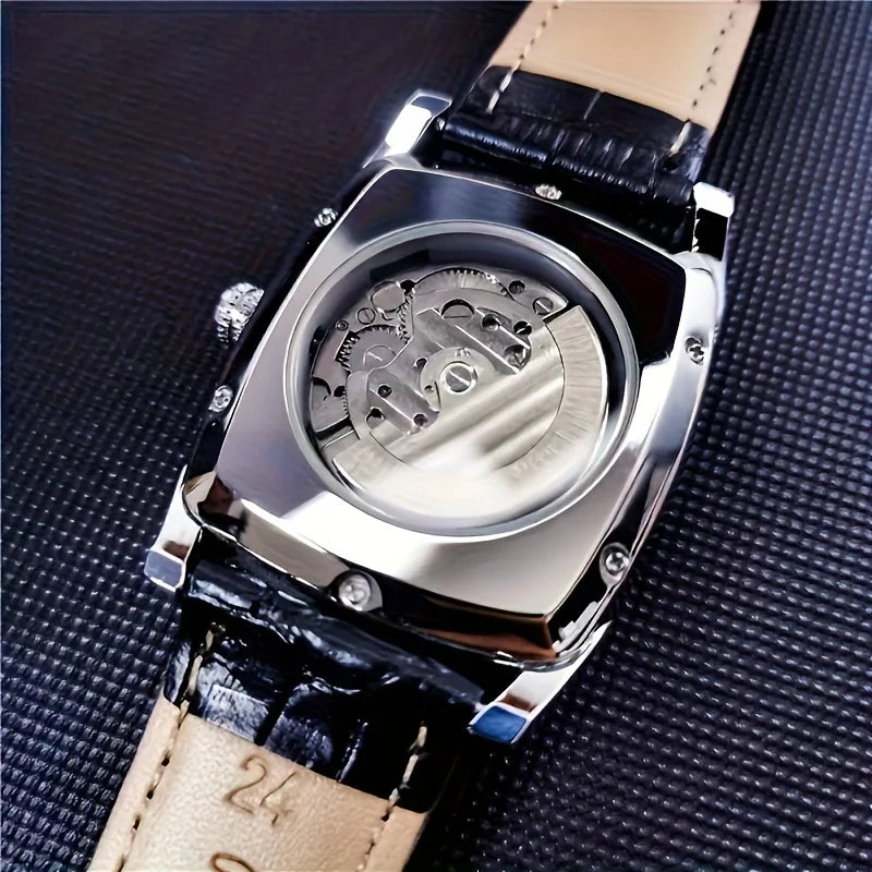 [Luxury mechanical tourbillon watch] Lightweight luxury mechanical tourbillon watch for men – High-end, fully automatic model in a trendy ‘skeleton’ style, ideal for a professional outfit o