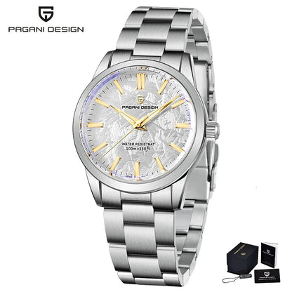 Montre pour homme PAGANI DESIGN 40 mm, mouvement à quartz japonais TMI VH31, style luxe/affaires, verre saphir, acier inoxydable 316L, étanche jusqu'à 100 m
