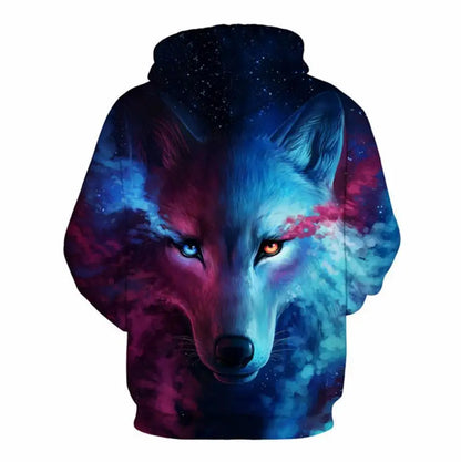 Majice s kapuljačom s 3D printom vuka za muškarce i žene, modne ležerne oversize pulover hoodice, hip-hop Harajuku streetwear