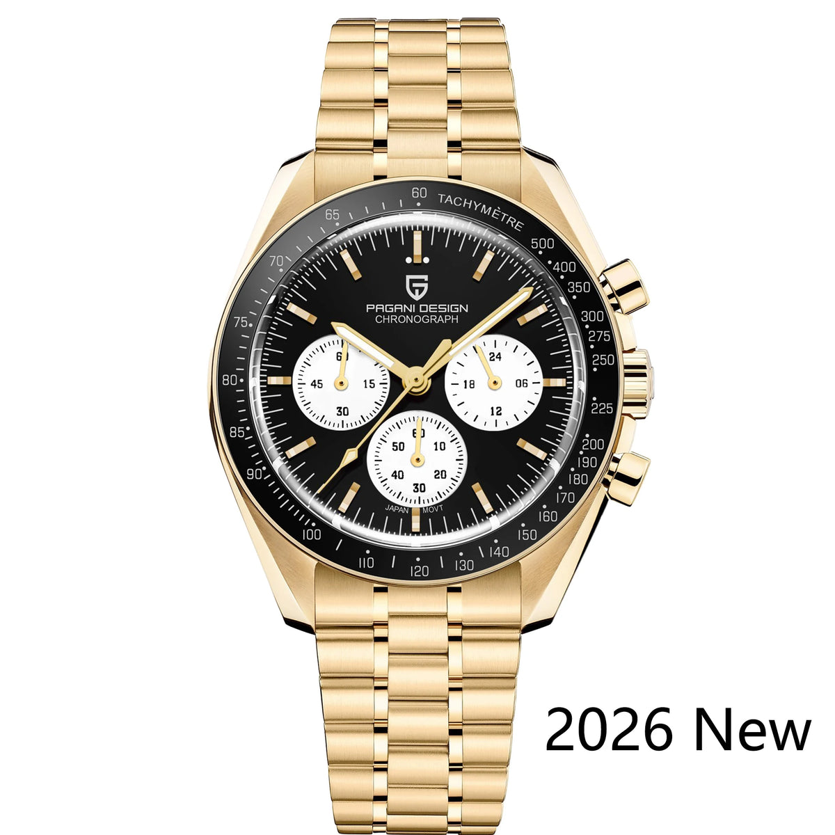 PAGANI DESIGN – Nouvelle montre à quartz de luxe pour homme, dotée d’un cadran à motif météorite, chronographe sportif, verre saphir avec traitement antireflet.