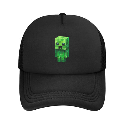 Kubinis nuotykių ieškotojas atranda už savęs „Creepers“ monstrą. Sunkvežimio vairuotojo kepurė. „Sun Hats“ kepurė. Reguliuojama „Snapback“ kepurė. Tinklinė beisbolo kepurė.