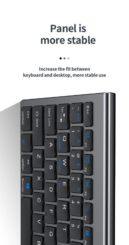 JOMAA Bluetooth-&2.4G-USB-Tastatur-und-Maus-Set für Laptop, Computer und iPad, wiederaufladbare kabellose Tastatur-und-Maus-Kombination, leise