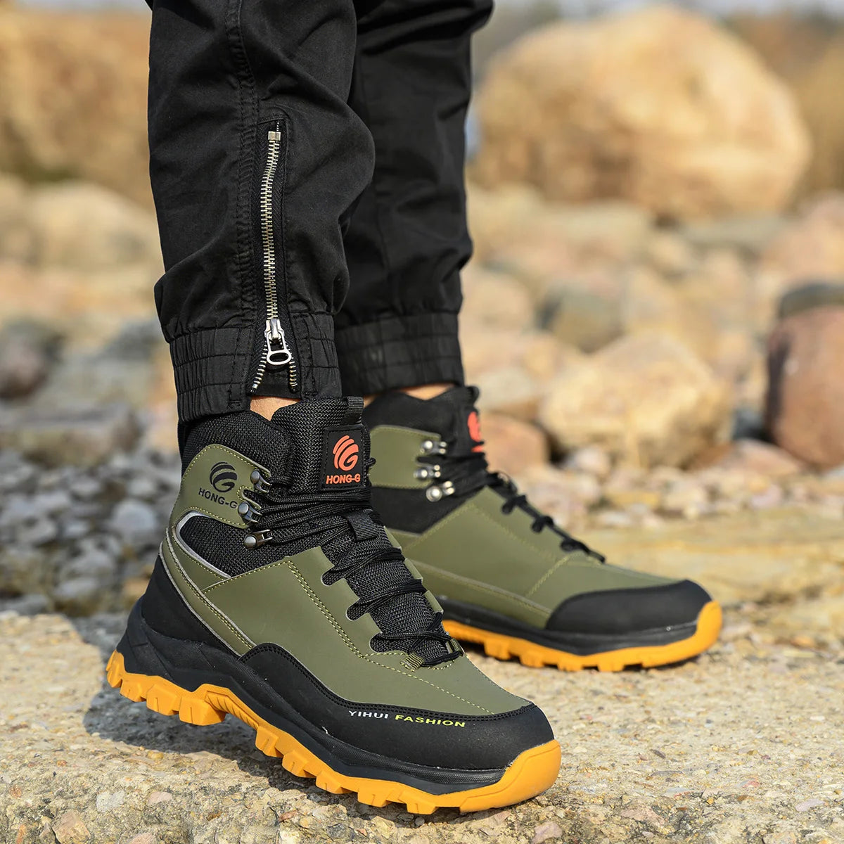 Chaussures de sécurité à embout en acier pour hommes, bottes de travail anti-perforation, chaussures de protection antidérapantes, chaussures de sport pour hommes