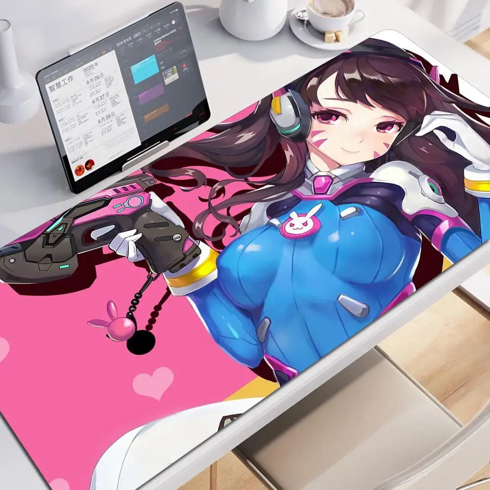 Duża podkładka pod mysz Anime Gaming Girl Overwatch 900x400, gumowa, miękka mata na biurko do laptopa i biura, pod klawiaturę komputerową, nadruk HD, XXL