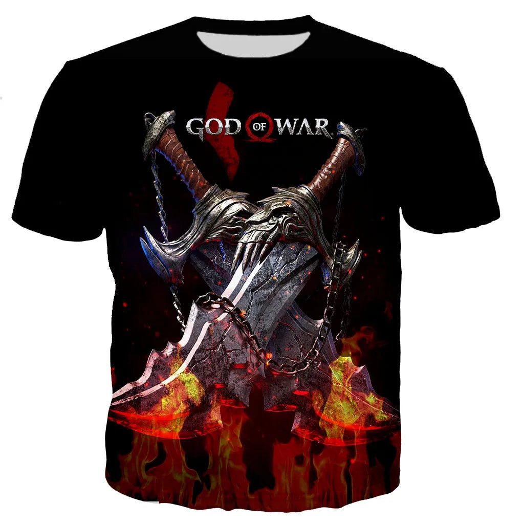 2023 Hot Game God of War 3D Printed T-shirt Men Women Summer Fashion Casual Oversized Streetwear T Shirt Cool Tops Tees