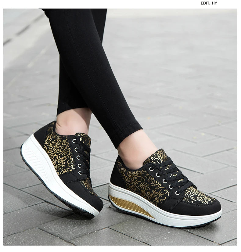 Women’s Leather Casual Sneakers Fashion Comfortable Platform Walking Shoes Wedge Moccasins Breathable Loafers Zapatos De Mujer